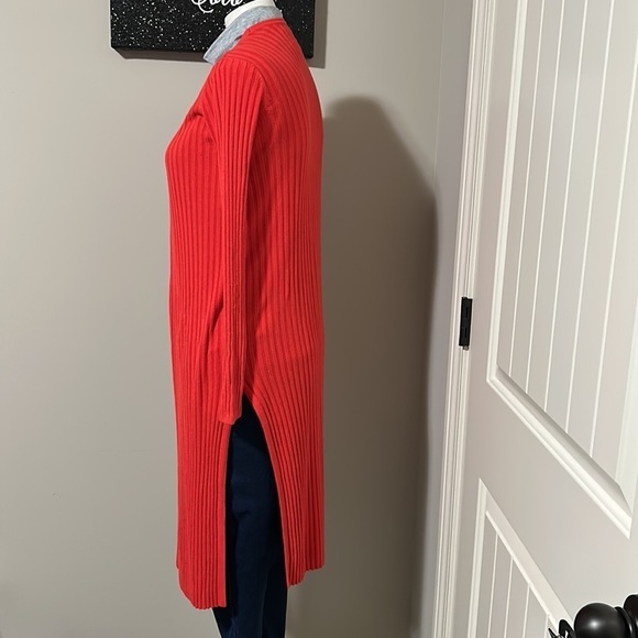 Lovers and Friends Davenport Ribbed Knit Long Open Cardigan Duster Red Sz XS - Picture 9 of 15
